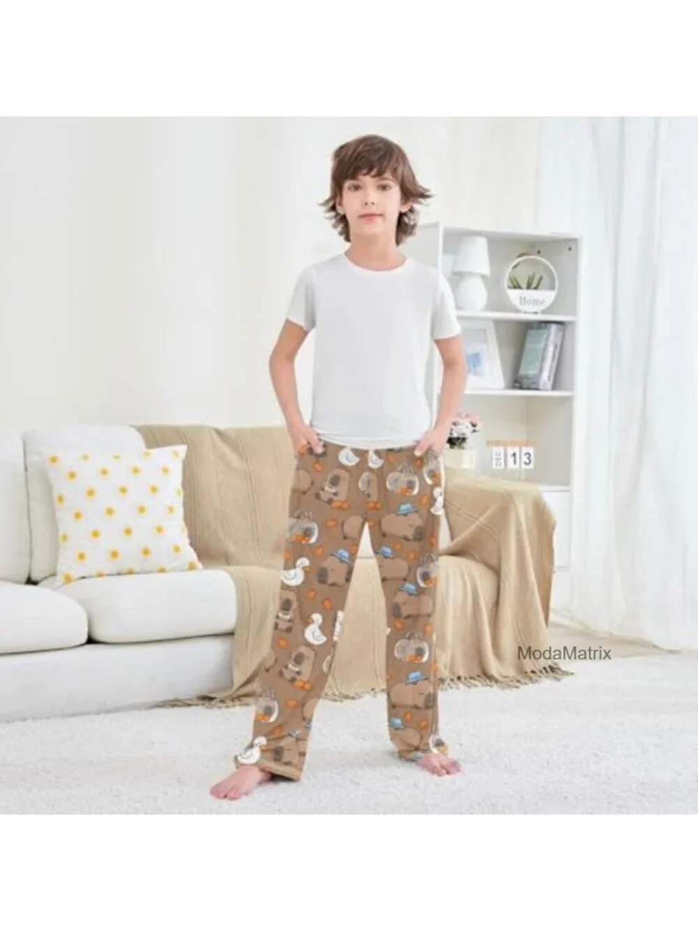 Kids Pajama Pants Soft Long Sleep Bottoms 95% Polyester 5% Spandex